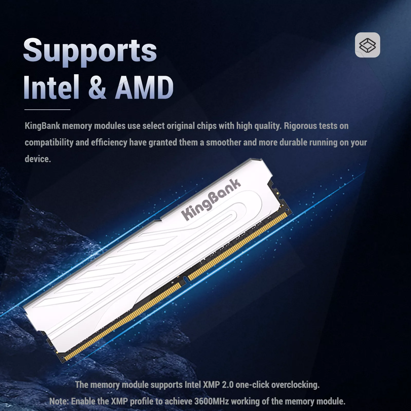 KINGBANK DDR4 Heatsink UDIMM - 3000/3200/3600/4000MHz - 金百达KINGBANK