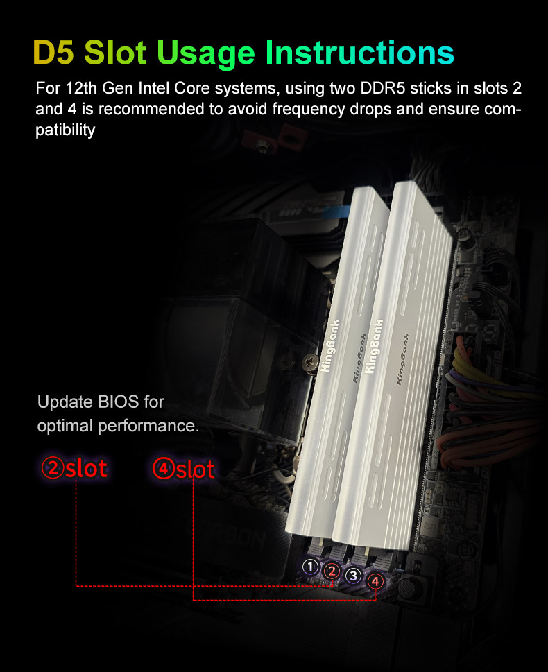 KINGBANK DDR5 Heatsink RGB UDlMM 8000MHz-24G*2 - 金百达KINGBANK