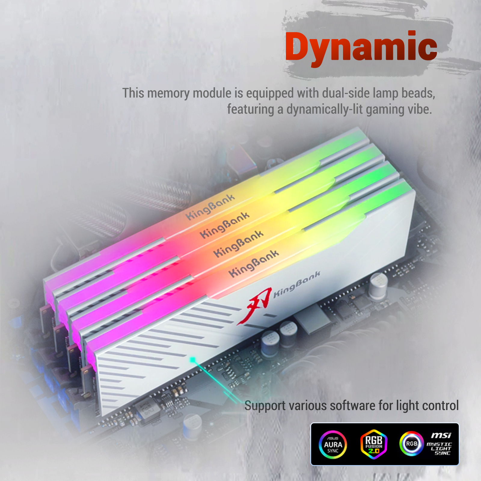 KINGBANK DDR5 SharpBlade RGB UDIMM 6400MHz - 16G*2/32G*2 - 金百达 